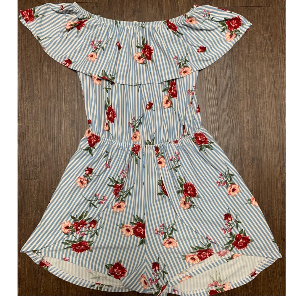 Striped Floral Romper